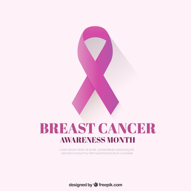 Free vector breast cancer awareness month composition with realistic ribbon