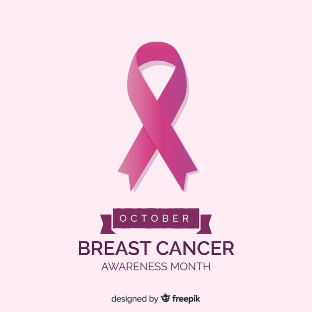 Breast cancer awareness month composition with realistic ribbon