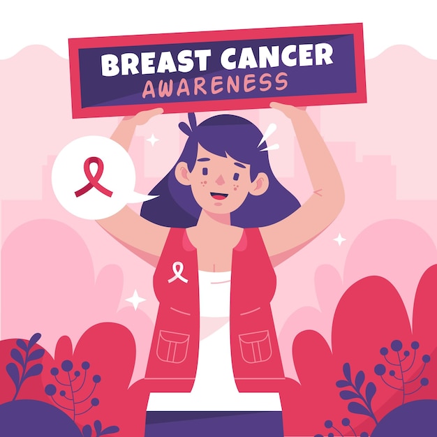 Free vector breast cancer awareness month concept