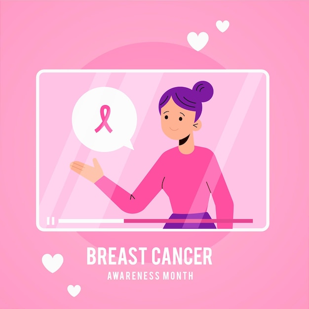 Free vector breast cancer awareness month concept