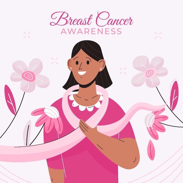 Free vector breast cancer awareness month concept