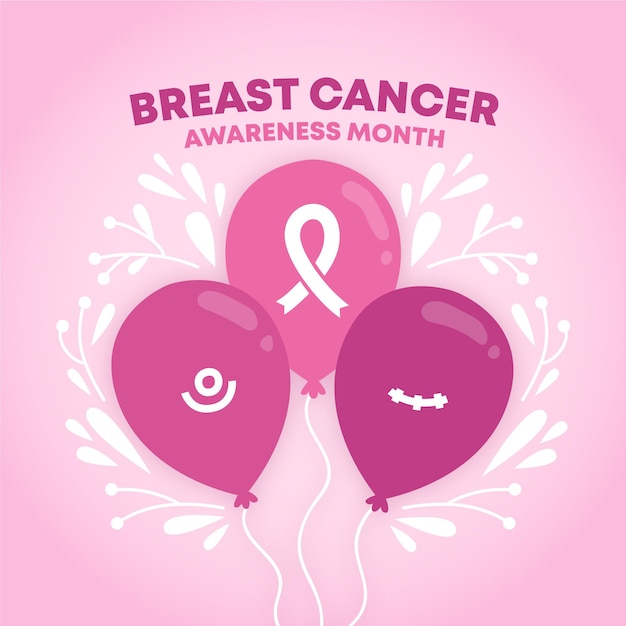 Free vector breast cancer awareness month concept