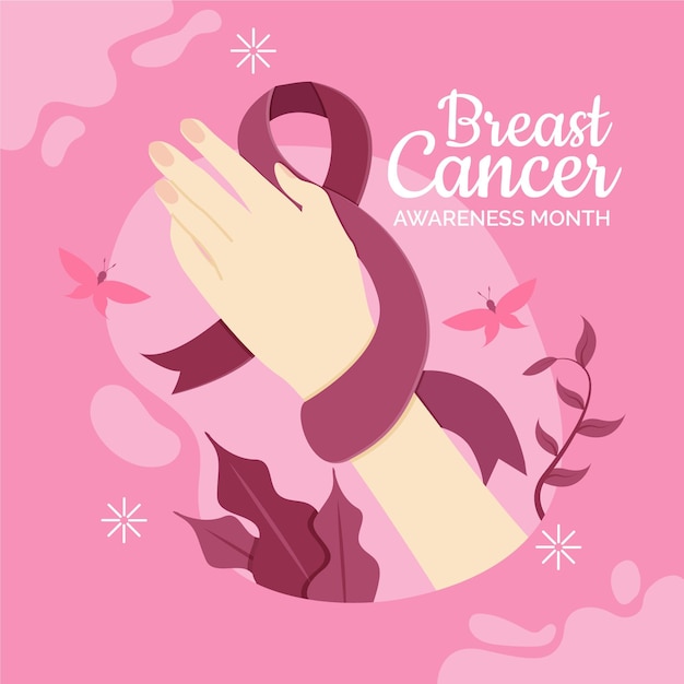 Free vector breast cancer awareness month concept