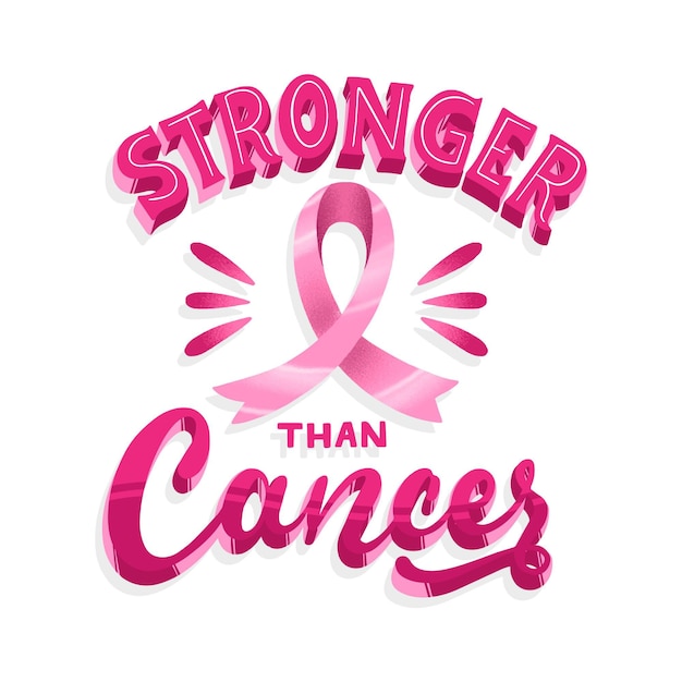 Free vector breast cancer awareness month lettering concept