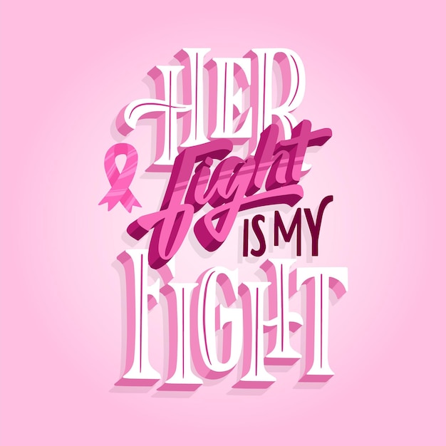 Free vector breast cancer awareness month lettering style