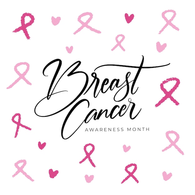 Breast cancer awareness month lettering