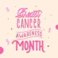 Free vector breast cancer awareness month lettering