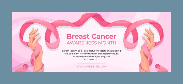 Breast cancer awareness month social media cover template