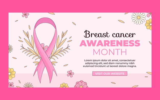 Breast cancer awareness month social media post template