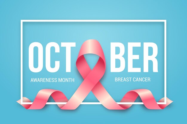 breast cancer awareness month with ribbon
