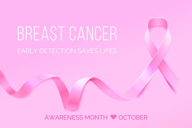 breast cancer awareness month with ribbon