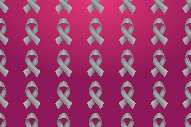 Бесплатное векторное изображение Рак молочной железы осведомленности реалистичной розовой лентой бесшовные модели