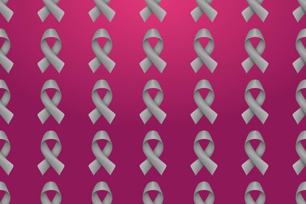 Breast cancer awareness realistic pink ribbon seamless pattern