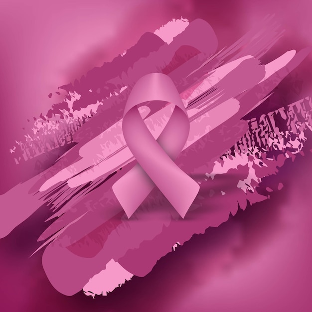 Breast cancer awareness ribbon background vector illustration