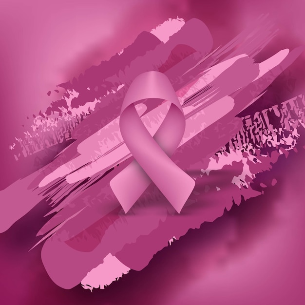 乳がん啓発リボン背景ベクトル図