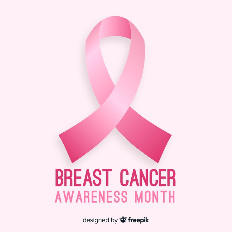 Free Vector breast cancer awareness with ribbon hand drawn