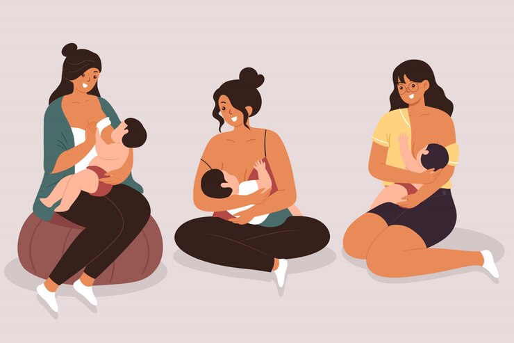 Free Vector breast feeding illustration