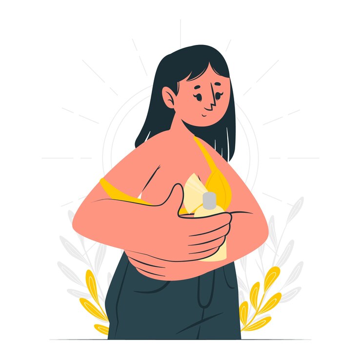 Free Vector breast pumping concept illustration