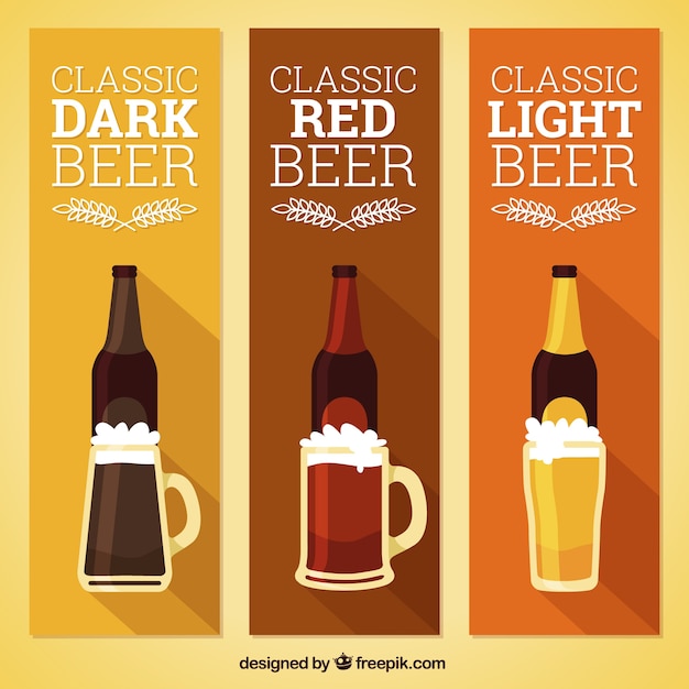 Free vector brewery banners in vintage style