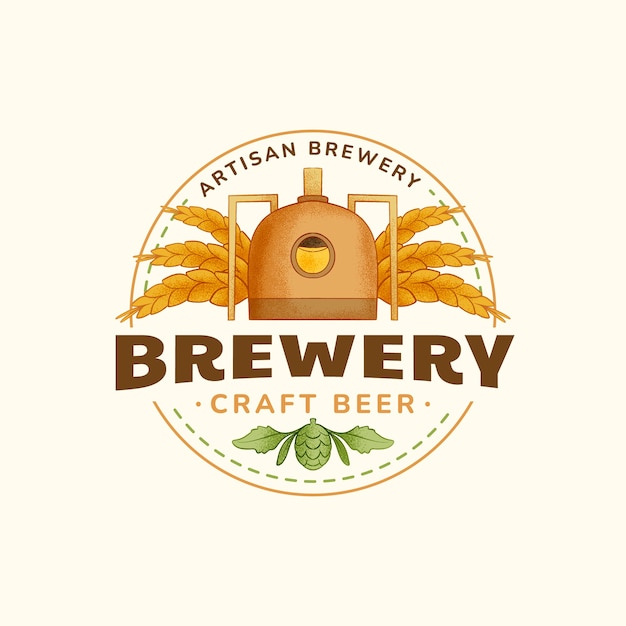 Free vector brewery logo design template