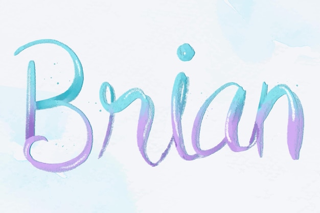 Free vector brian male name vector word typography