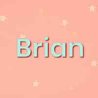 Free vector brian name word art typography