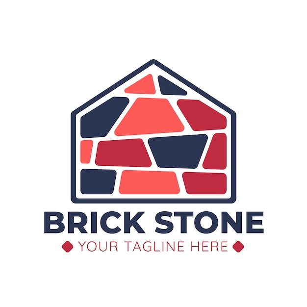 Red stone logo design Royalty Free Vector Image