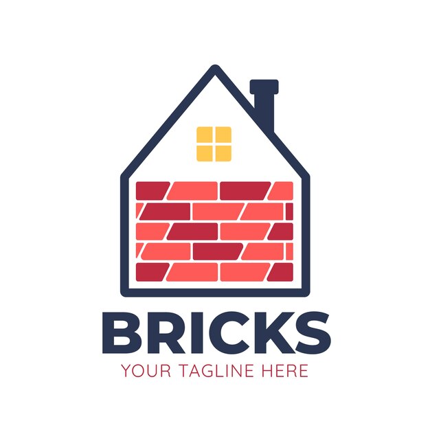 Brick logo template design