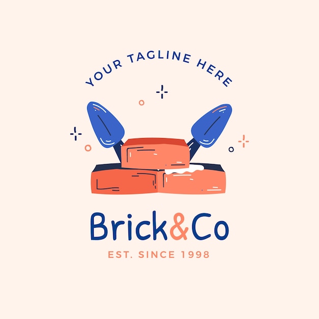 Free vector brick logo template design