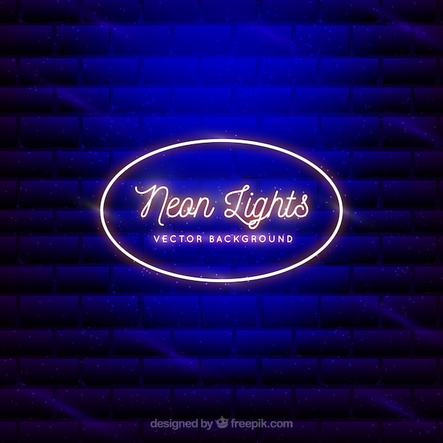 Free vector brick wall with neon light sign