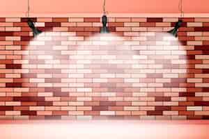 Free vector brick wall with spot lights background