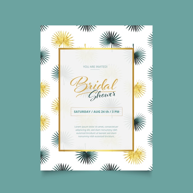 Vettore gratuito bridal shower invitation design