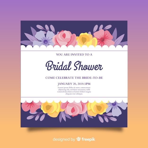 Free vector bridal shower invitation