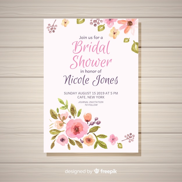 Free vector bridal shower invitation