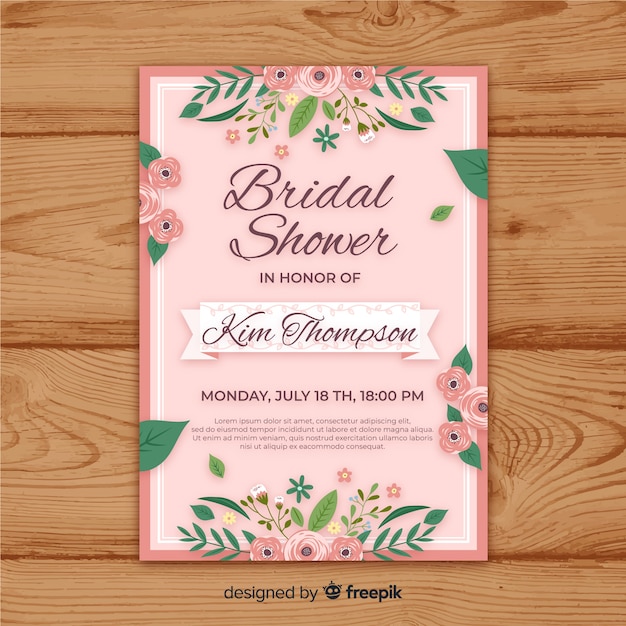 Free vector bridal shower invitation