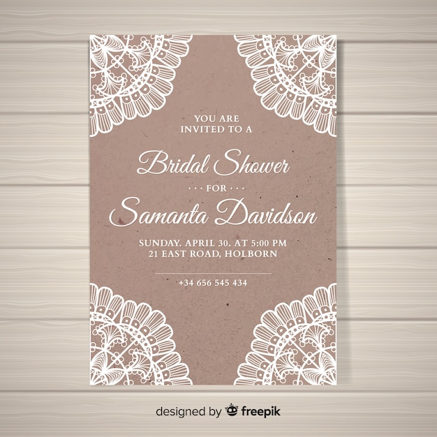 Free vector bridal shower invitation