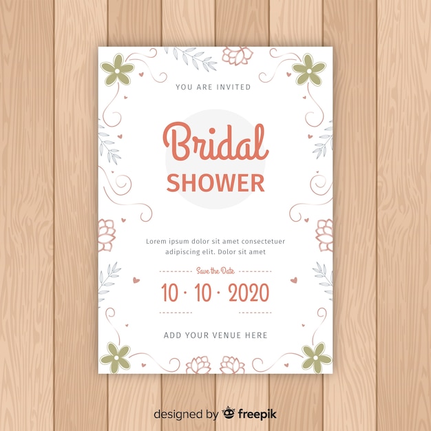 Free vector bridal shower invitation