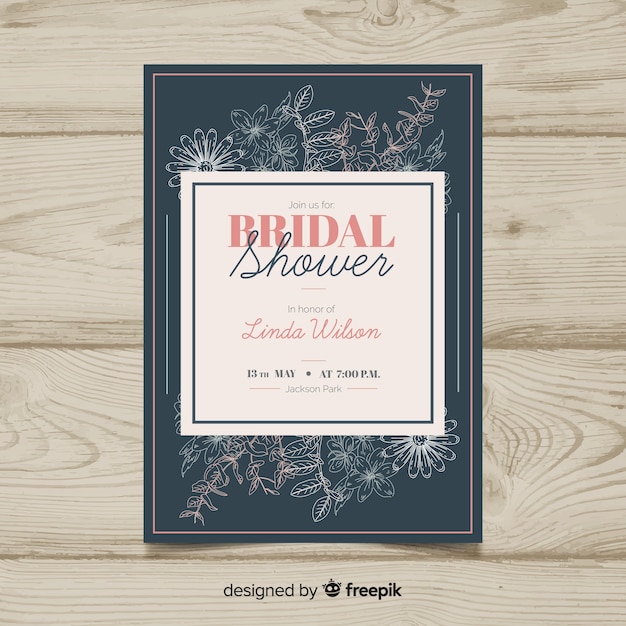 Free vector bridal shower invitation