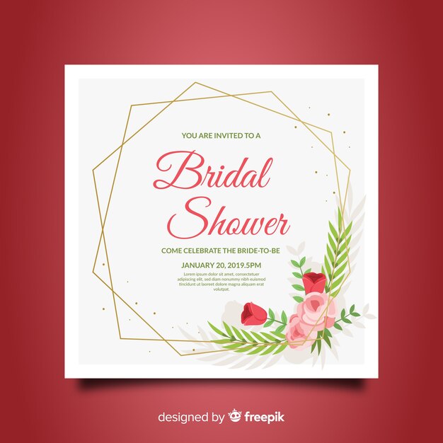 Bridal Shower Invitation Size 7