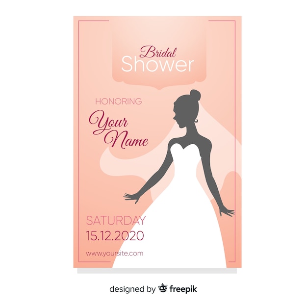 Free Bridal Shower Invitation Vector Template – Download for Free