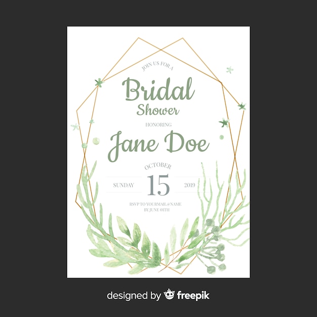 Free vector bridal shower invitation