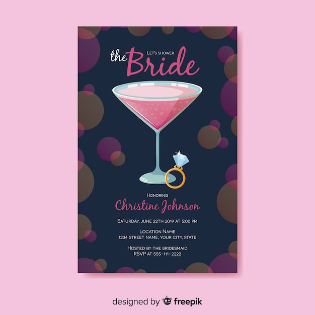 Free vector bridal shower invitation