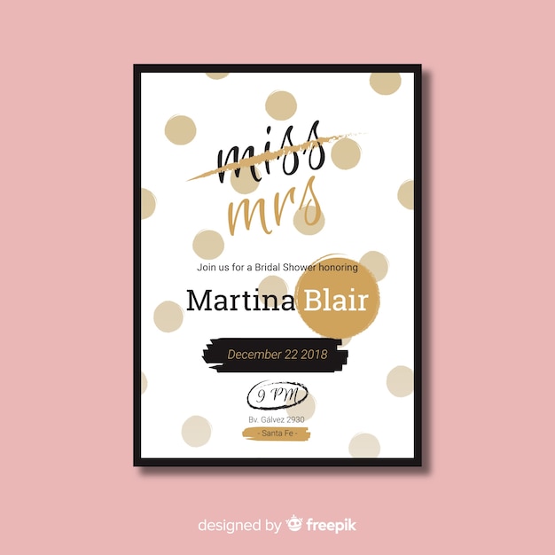 Free vector bridal shower invitation