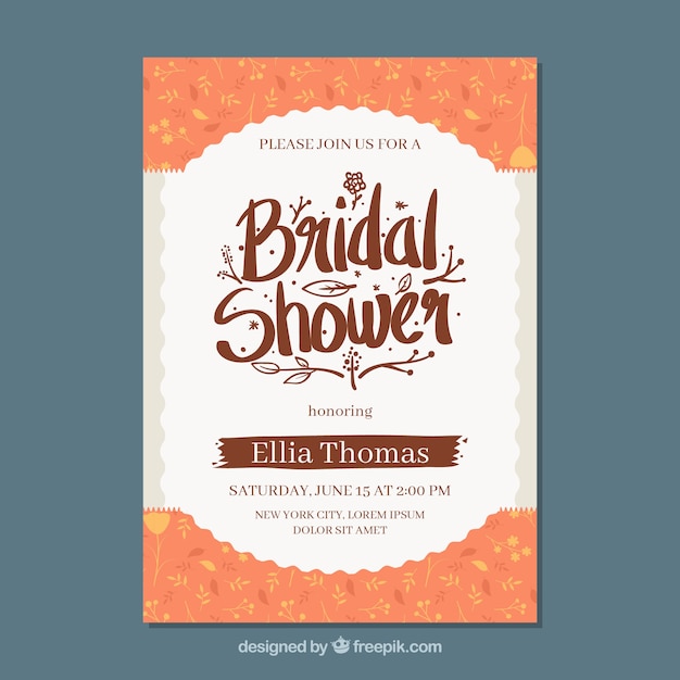 Free vector bridal shower retro party invitation