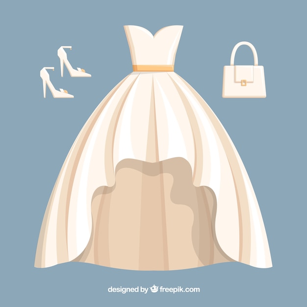 Free vector bride outfit