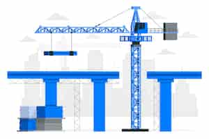 Vettore gratuito illustrazione del concetto di costruzione del ponte