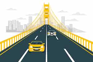 Free vector bridge road concept illustration