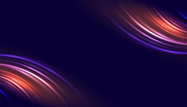 Бесплатное векторное изображение Яркий и блестящий изогнутый световой баннер с динамичным движением