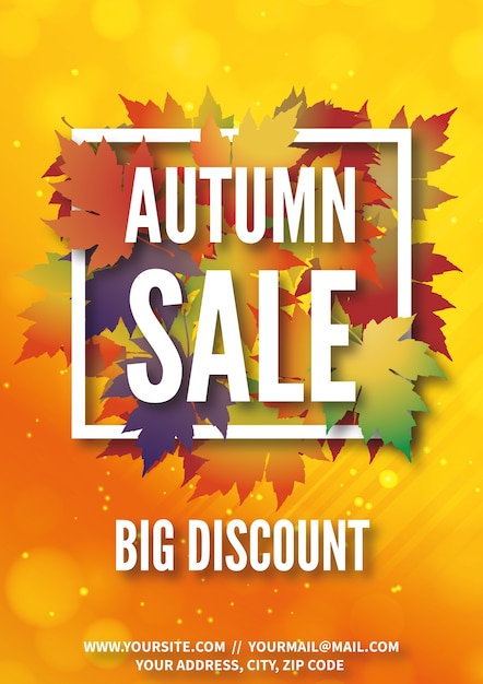 Bright autumn sale poster