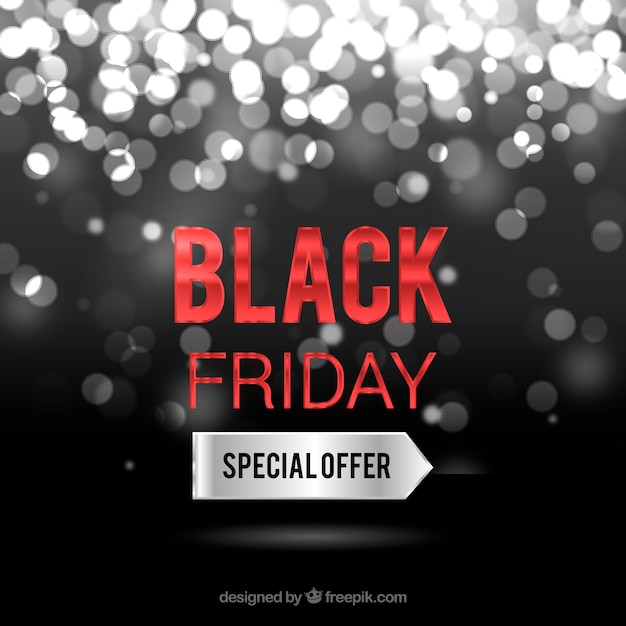 Free vector bright background bokeh of black friday